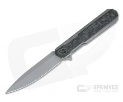 WE Knives Peer Ostap Hel Gray Stonewashed 20CV Shred Carbon Fiber Gray Titanium Flipper 2015C
