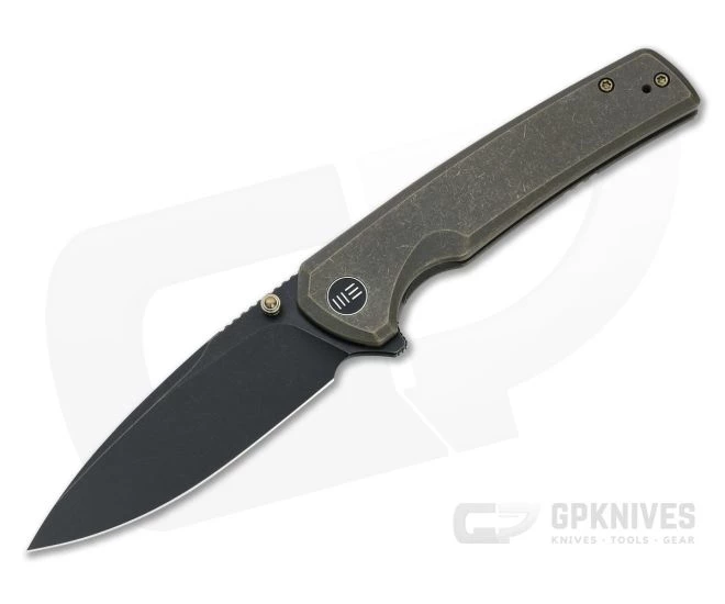 WE Knives Subjugator Black Stonewashed 20CV Bronze Titanium Frame Lock Flipper WE21014C-4 3 WE Knives Subjugator Black Stonewashed 20CV Bronze Titanium Frame Lock Flipper WE21014C-4
