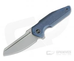WE Knives Starhawk Flipper Blasted 20CV Stonewashed Blue Titanium Folder WE21017-4