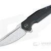 WE Knives Starhawk Flipper Damasteel Stonewashed Black Titanium Folder WE21017-DS1