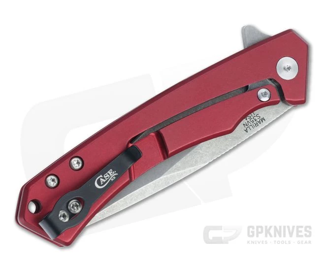 Case Marilla Drop Point S35VN Red Aluminum Frame Lock Flipper 25881 4 Case Marilla Drop Point S35VN Red Aluminum Frame Lock Flipper 25881 - Image 2