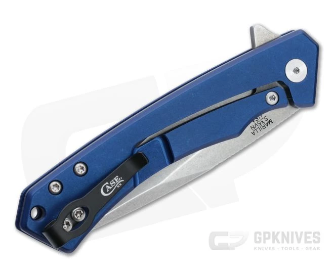 Case Marilla Drop Point S35VN Blue Aluminum Frame Lock Flipper 25882 4 Case Marilla Drop Point S35VN Blue Aluminum Frame Lock Flipper 25882 - Image 2