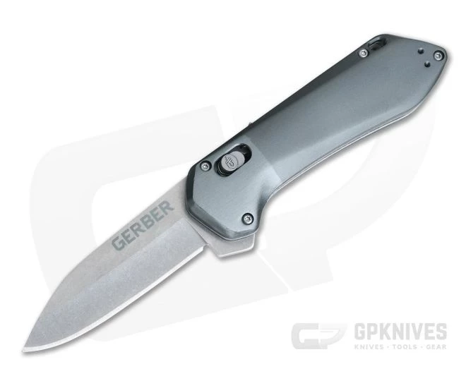 Gerber Highbrow Compact Grey Stonewashed Plain Assisted Flipper 30-001518N 3 Gerber Highbrow Compact Grey Stonewashed Plain Assisted Flipper 30-001518N