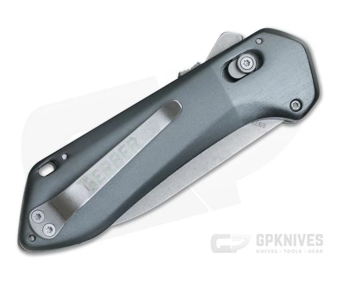 Gerber Highbrow Compact Grey Stonewashed Plain Assisted Flipper 30-001518N 4 Gerber Highbrow Compact Grey Stonewashed Plain Assisted Flipper 30-001518N - Image 2