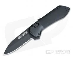 Gerber Highbrow Compact Onyx Black Oxide Serrated Assisted Flipper 30-001525