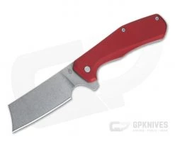 Gerber Asada Stonewashed Cleaver Red Aluminum Frame Lock Flipper 30-001805