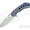 Olamic Cutlery Wayfarer 247 Blue Stonewash Titanium Frame Lock Flipper -Outlet Flippers Store 3229 1