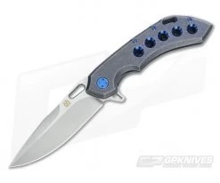 Olamic Cutlery Wayfarer 247 Blue Stonewash Titanium Frame Lock Flipper