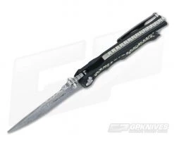 Brian Tighe 4" Tighe Fighter Glow Inlay G10 Damasteel Drop Point -Outlet Flippers Store 3277 3