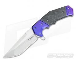 Randy Doucette Warmonger Polished Blue Titanium Bolsters Satin S35VN