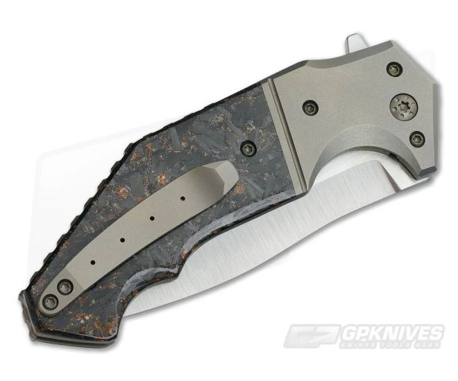 Randy Doucette Interceptor Copper Shred Carbon Fiber Dagger Grind S35VN 4 Randy Doucette Interceptor Copper Shred Carbon Fiber Dagger Grind S35VN - Image 2