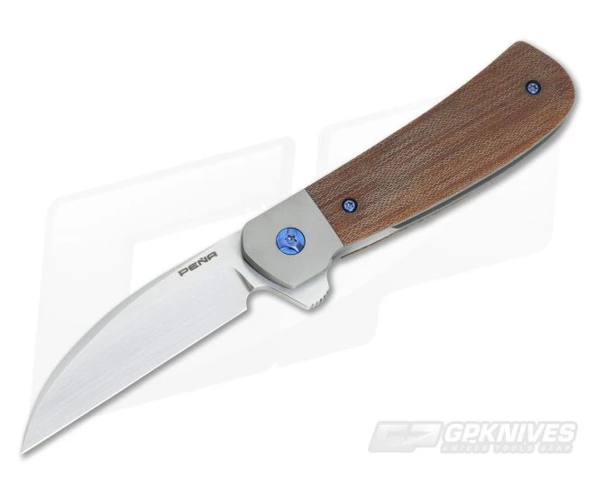 Enrique Pena Custom Wharncliffe Flipper Natural Micarta 3 Enrique Pena Custom Wharncliffe Flipper Natural Micarta