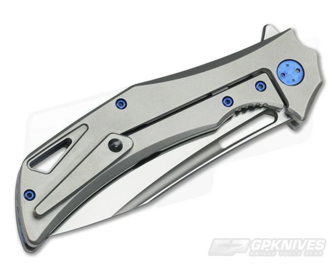 Olamic Cutlery Swish Flipper Matte Ti Blue Accent Satin Elmax 4 Olamic Cutlery Swish Flipper Matte Ti Blue Accent Satin Elmax - Image 2