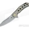 Olamic Cutlery Swish Flipper Bronze Stonewash Holes Ti Stonewash Elmax