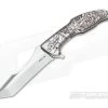 Alan Folts Kraken Heiro Carved Titanium CPM 154 Flipper -Outlet Flippers Store 3395