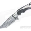 Brian Tighe 4" Tighe Fighter Splatter Ti Carbon Fiber Inlay Damasteel Tanto Point -Outlet Flippers Store 3417
