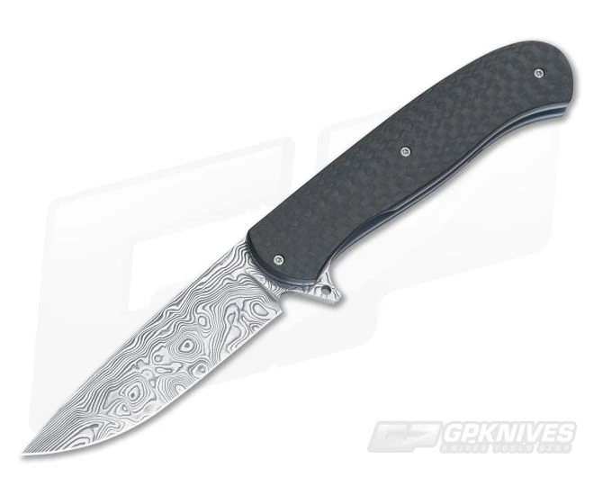 Burger Custom Atlas Plus Carbon Fiber Damasteel Flipper 3 Burger Custom Atlas Plus Carbon Fiber Damasteel Flipper