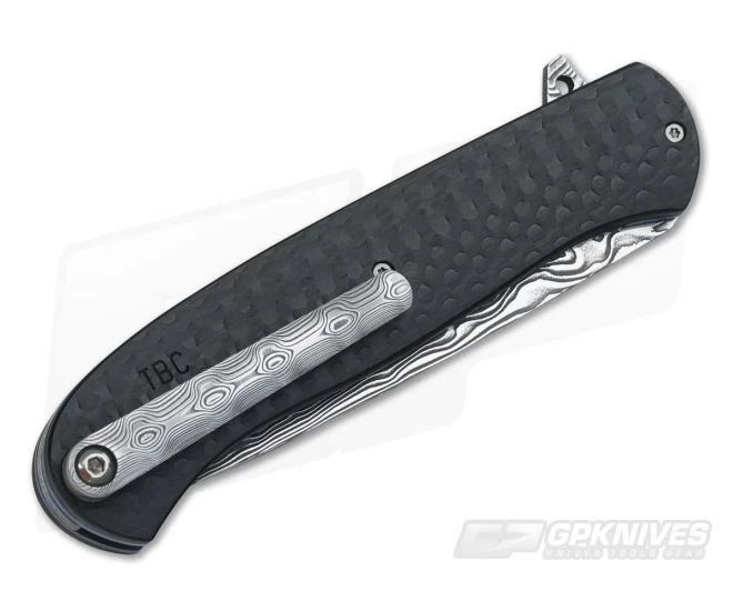 Burger Custom Atlas Plus Carbon Fiber Damasteel Flipper 4 Burger Custom Atlas Plus Carbon Fiber Damasteel Flipper - Image 2