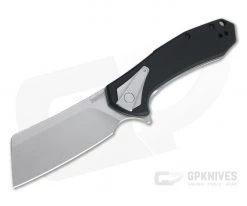 Kershaw Bracket Stonewashed Cleaver Black G10 Assisted Stainless Frame Lock Flipper 3455