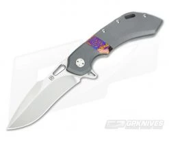 Olamic Cutlery Wayfarer 247H TiMascus Satin Harpoon M390 Flipper