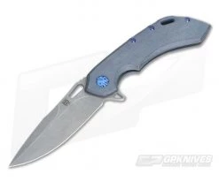 Olamic Cutlery Wayfarer 247 Kinetic Sky Stonewashed M390 Flipper