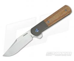 Enrique Pena Custom Barlow Clip Point Flipper Natural Micarta 3565
