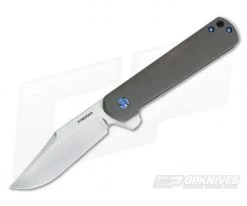 Enrique Pena Custom Barlow Clip Point Flipper Tumbled Bronze Titanium