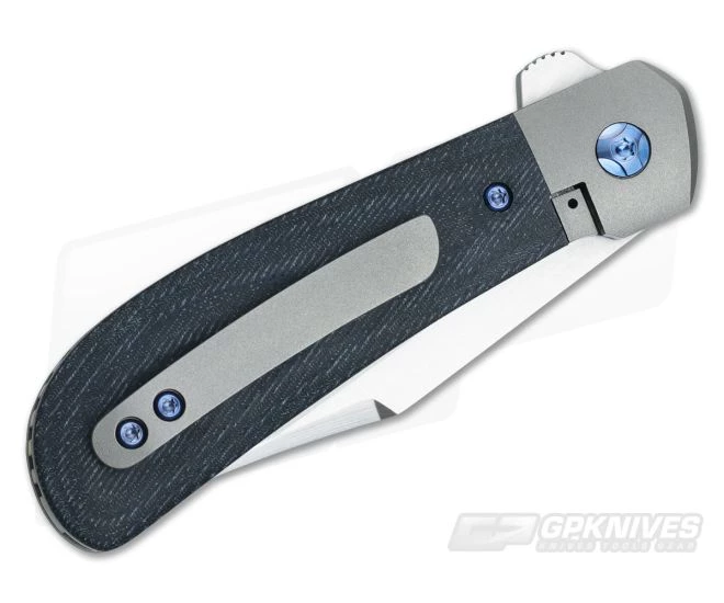 Enrique Pena Custom Lanny's Clip Flipper Denim Micarta 3606 4 Enrique Pena Custom Lanny's Clip Flipper Denim Micarta 3606 - Image 2