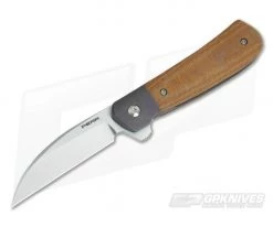 Enrique Pena Custom Wharncliffe Titanium Bolster Natural Micarta Flipper