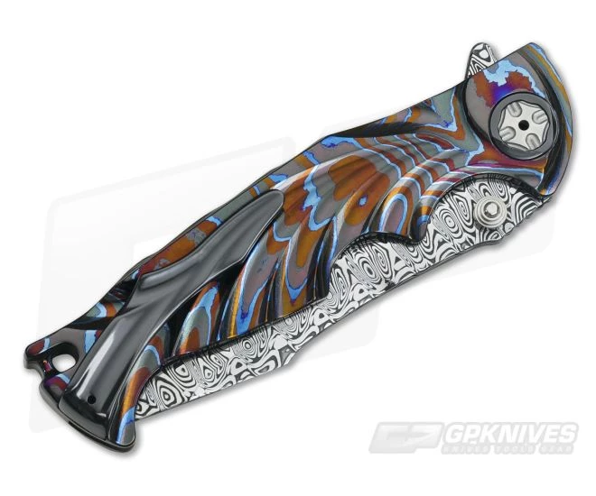 Brian Tighe Custom Tighe Breaker Damasteel Recurve Integral Moku-Ti Flipper 3663 4 Brian Tighe Custom Tighe Breaker Damasteel Recurve Integral Moku-Ti Flipper 3663 - Image 2