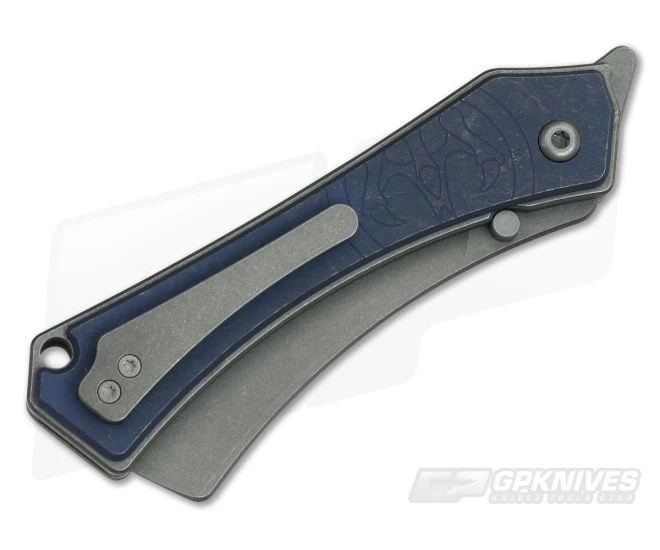 Serge Panchenko G&G Hawk Orbit CTS-204P Blue Titanium Top Flipper 3670 4 Serge Panchenko G&G Hawk Orbit CTS-204P Blue Titanium Top Flipper 3670 - Image 2