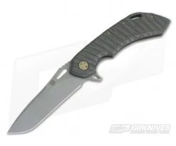 Olamic Cutlery Wayfarer 247T Flame Anodized Tanto Stonewashed M390 Flipper