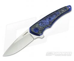 Les Voorhies Simplex Flipper Shred Carbon Fiber Blue Kirinite CPM S35VN