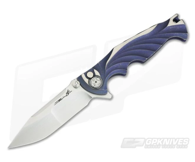 Brian Tighe Custom Tighe Breaker Satin RWL-34 Integral Blue Titanium Flipper 3786 3 Brian Tighe Custom Tighe Breaker Satin RWL-34 Integral Blue Titanium Flipper 3786