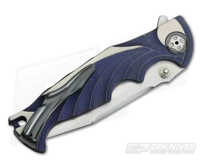 Brian Tighe Custom Tighe Breaker Satin RWL-34 Integral Blue Titanium Flipper 3786 4 Brian Tighe Custom Tighe Breaker Satin RWL-34 Integral Blue Titanium Flipper 3786 - Image 2