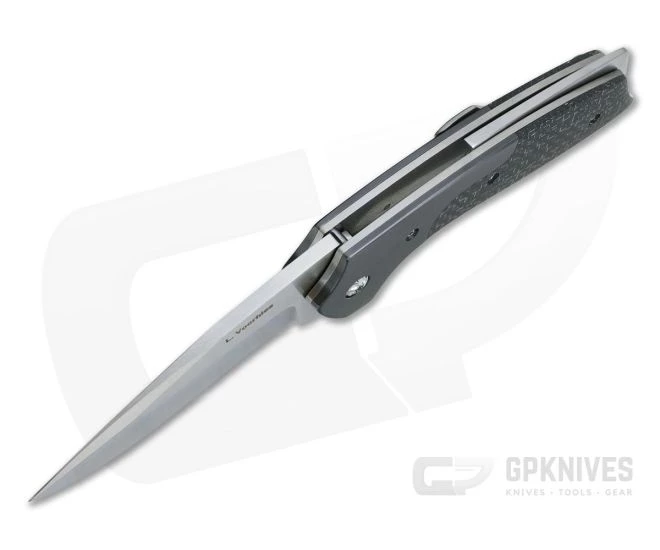 Les Voorhies Claymore Flipper Silver Lightening Strike Carbon Fiber S35VN 3930 5 Les Voorhies Claymore Flipper Silver Lightening Strike Carbon Fiber S35VN 3930 - Image 3