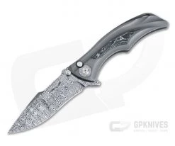 Brian Tighe Custom Tighe Down Damasteel Integral Titanium White Storm FatCarbon Inlaid Flipper