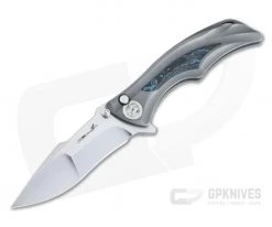 Brian Tighe Custom Tighe Down RWL-34 Integral Titanium Blue FatCarbon Inlaid Flipper