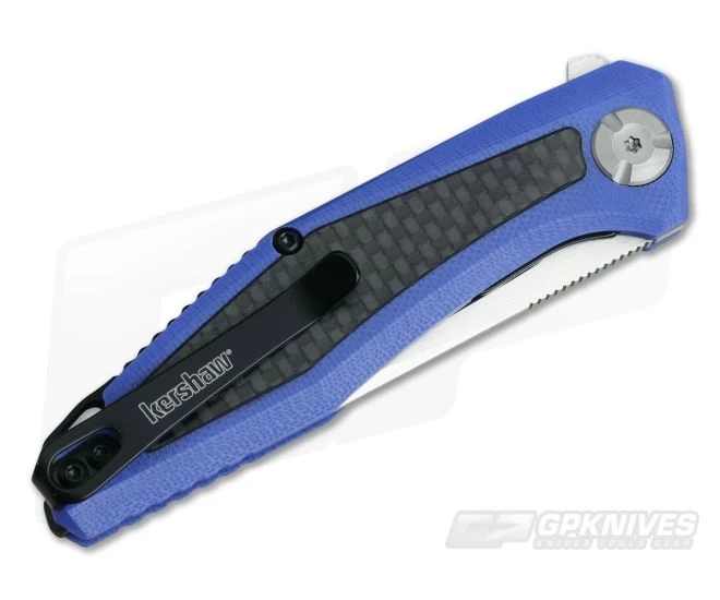Kershaw Atmos KVT Carbon Fiber Blue G10 Flipper Sinkevich Design 4037BLU 4 Kershaw Atmos KVT Carbon Fiber Blue G10 Flipper Sinkevich Design 4037BLU - Image 2
