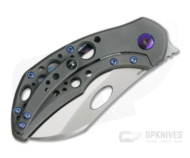 Olamic Cutlery Busker Largo Dark Blast Acid Rain Entropic Satin M390 Top Flipper 4 Olamic Cutlery Busker Largo Dark Blast Acid Rain Entropic Satin M390 Top Flipper - Image 2