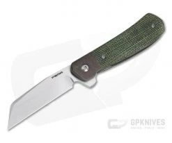 Enrique Pena Custom Wicked Swayback Flipper Titanium Bolster Green Micarta