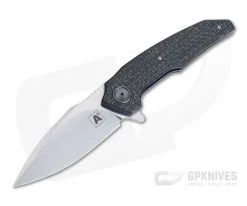 A2 Knives A6 Midi Flipper M390 Silver Lightning Strike Carbon Fiber