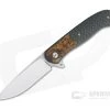 Burger Custom Atlas Plus Spalted Oak Burl LVA Carbon Fiber M390 Flipper 4170 -Outlet Flippers Store 4170