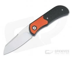 Burger Custom EXK Plus Carbon Fiber Orange G10 Satin M390 IKBS Top Flipper