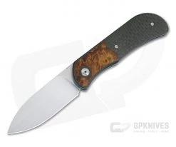 Burger Custom EXK Plus Carbon Fiber Maple Burl Satin M390 IKBS Top Flipper