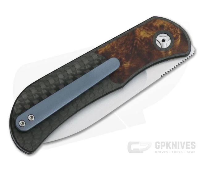 Burger Custom EXK Plus Carbon Fiber Maple Burl Satin M390 IKBS Top Flipper 4 Burger Custom EXK Plus Carbon Fiber Maple Burl Satin M390 IKBS Top Flipper - Image 2