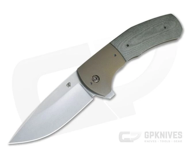 Aaron Frederick Custom Tartarus CPM-3V Bolstered Green Micarta Flipper 4195 3 Aaron Frederick Custom Tartarus CPM-3V Bolstered Green Micarta Flipper 4195