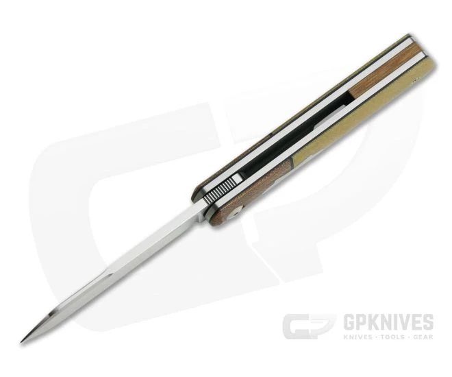 Enrique Pena Custom Barlow Spear Point Bolstered Butterscotch Canvas Micarta Front Flipper 4201 5 Enrique Pena Custom Barlow Spear Point Bolstered Butterscotch Canvas Micarta Front Flipper 4201 - Image 3