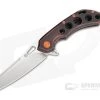Olamic Cutlery Wayfarer 247S Black/Orange Distressed GunKote Satin Sheepscliffe M390 Flipper