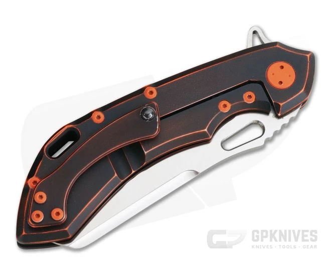 Olamic Cutlery Wayfarer 247S Black/Orange Distressed GunKote Satin Sheepscliffe M390 Flipper 4 Olamic Cutlery Wayfarer 247S Black/Orange Distressed GunKote Satin Sheepscliffe M390 Flipper - Image 2